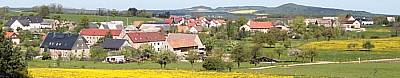 Blick auf das Unterdorf im Frühling